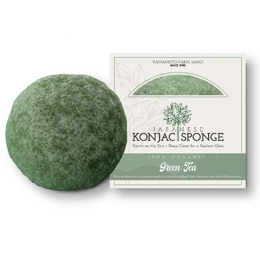 🌿 Éponge Konjac Green Tea – Yamamoto Farm (Japon)