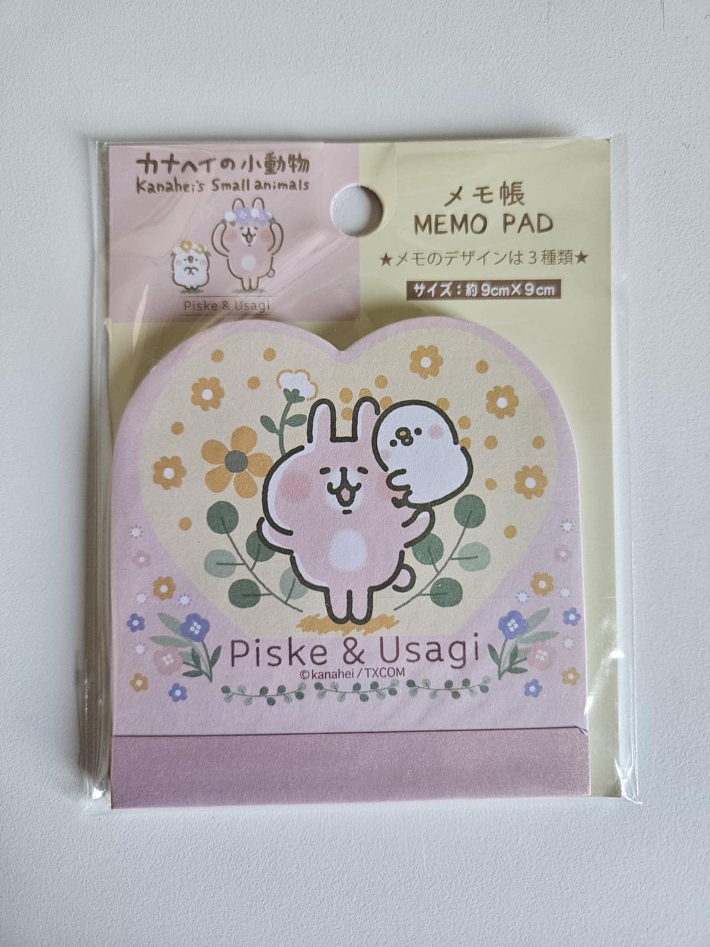 🐰✨ Kanahei’s Small Animals – Mini Memo Pad Piske & Usagi (Rose)