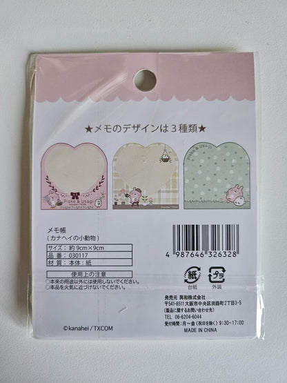 🐰✨ Kanahei’s Small Animals – Mini Memo Pad Piske & Usagi (Rose)