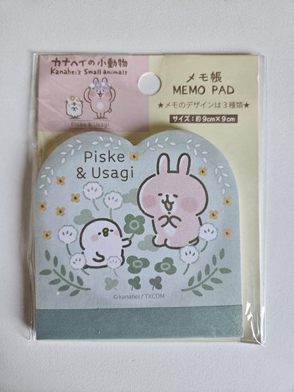🐰✨ Kanahei’s Small Animals – Mini Memo Pad Piske & Usagi (Vert)