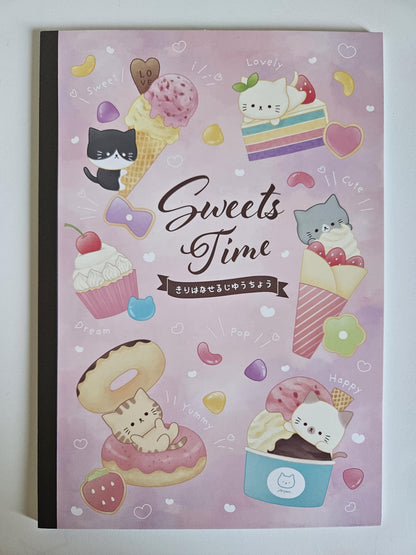 🗒️ Notebook "Sweets Time" rose 50 Feuilles – Daiso Japon