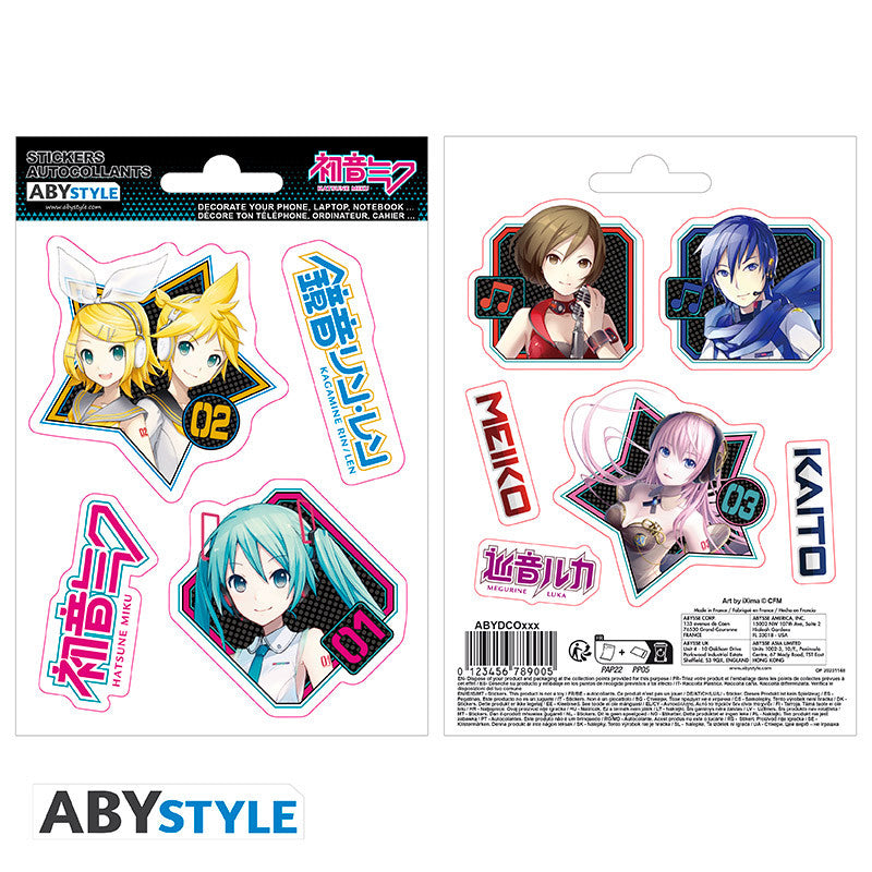 🎵 Hatsune Miku - Stickers - 16x11cm / 2 planches - Personnages