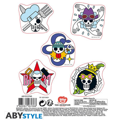 🌊 One Piece - Stickers - 16x11cm/ 2 planches - Skulls Equipage Luffy