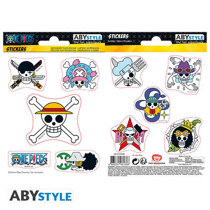 🌊 One Piece - Stickers - 16x11cm/ 2 planches - Skulls Equipage Luffy